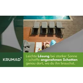 krumad Sonnensegel Dreieck 4x4 m Grau, Sonnenschutz Wasserabweisendes UV Wetterfest mit Befestigungsseilen - Grau
