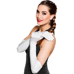 Handschuhe für Damen lang weiß - OS