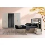 Xlmoebel Schlafzimmer-Set 4-teiliges Schlafzimmerset mit Doppelbett, 2 Nachttischen und, (4-tlg., Schlafzimmer-Set 4tlg (Bett + 2x Nachttische + Kleiderschrank), Hergestellt in Europa weiß