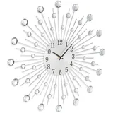 Relaxdays Wanduhr Diamant 50 cm 50 schwarz/silber