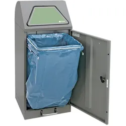 Abfalltrennung Modul-Vario 75, graualu-struktur, ProSlide-System, 75 Liter, Trethebel