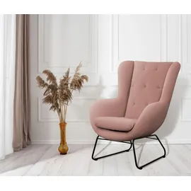 Fun Möbel Sessel Artemis Stoff Kronos 1 x 10 Farben 70 x 80 x 90 cm Rosa mit Kissen