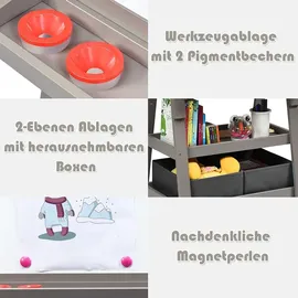 Costway 3 in 1 Kinder Staffelei Kindertafel doppelseitig Whiteboard Kreidetafel Zeichenpapier