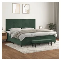 vidaXL Boxspringbett 200 x 200 cm Dunkelgrün