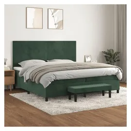 vidaXL Boxspringbett 200 x 200 cm Dunkelgrün