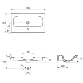 Cersanit MODUO Badezimmerschrank mit Waschbecken 79,5x62x44,7 cm, weiß S801-221-DSM