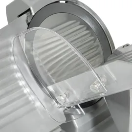 Vertes Gastro Aufschnittmaschine Schneidemaschine, Elektrisch mit 120W, Messer mit 220mm Durchmesser, Schnittstärke 0 bis 12mm, Allesschneider mit Aluminium Gehäuse, Inkl. Schleifstein