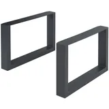 [en.casa] Tischgestell-Set, Schwarz Metall, 64x40x10 cm, Esszimmer, Tische, Esstische, Tischsysteme