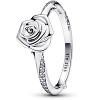 Pandora Moments Blühende Rose Ring aus Sterling Silber mit Zirkonia Steinen, Größe: 52,