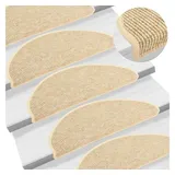 vidaXL Treppenmatten Selbstklebend Sisal-Optik 15 Stk. 65x21x4cm Beige