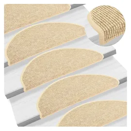 vidaXL Treppenmatten Selbstklebend Sisal-Optik 15 Stk. 65x21x4cm Beige