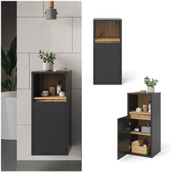 Vicco Midischrank Badschrank Badezimmermöbel Viola Anthrazit Eiche modern 38x80 Badezimmer Schrank Badmöbel Schranktür Schrankfach Ablage Aufbewahrung