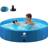 Hundepool, faltbar, 80 cm, , tragbar, rutschfest, Tierbad, Gartenschwimmbad