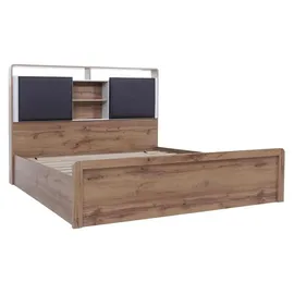 MCW Doppelbett P43 160 x 200 cm MDF Eiche Wotan-Optik weiß