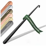 JK Trade Schuhlöffel 52cm Edelstahl Schwarz pulverbeschichtet (1-tlg., lang & stabil), Metall Schuhanzieher lang zum Stehen, Aufhängbar, 2mm Extra Stabil schwarz