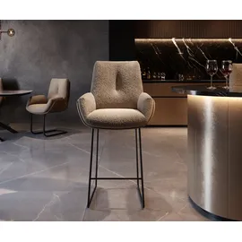 DeLife Barstuhl Clea-Flex Materialmix Schlamm Kufengestell Metall, Barstühle