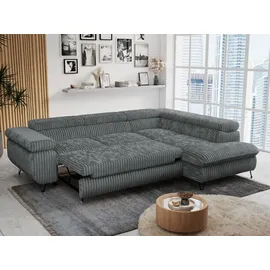 MKS Meble Eckcouch Cord 3-Sitzer Grau