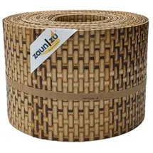 zaun|zu® Sichtschutzstreifen Rattan für Doppelstabmatten UV-beständig Stroh 10x 2,55m