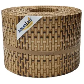 zaun|zu® Sichtschutzstreifen Rattan für Doppelstabmatten UV-beständig Stroh 10x 2,55m