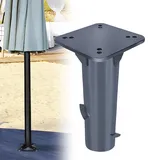 maytiimo Universal-Bodenplatte Sonnenschirmständer für Sonnenschirm Kurbelschirm Bodenanker zum Einbetonieren Silber