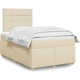 vidaXL Boxspringbett mit Matratze Creme 120x200 cm Stoff - Creme