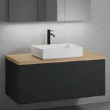 neoro n50 Unterschrank B: 120 cm mit 1 Auszug, Waschtisch B: 58 cm weiß matt, B: 120.5 BN0065WM+BN0434BM+BN0404W1