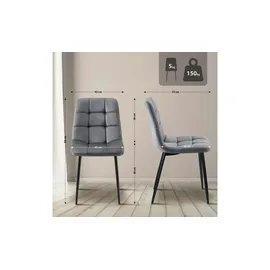 CLP 4er Set Esszimmerstühle Antibes dunkelgrau