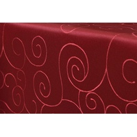 First-Tex Tischdecke, First-Tex Ornament Damast Tischdecke 130x220 cm oval rot, Pflegeleicht, Hochwertig, Bügelarm, Schnelltrocknend, Farbecht