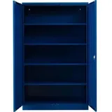 Gürkan Stahlschrank Metall 120,0 x 42,0 x 195,0 cm blau 4 Fachböden abschließbar