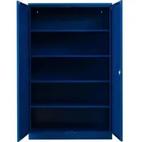 Gürkan Stahlschrank Metall 120,0 x 42,0 x 195,0 cm blau 4 Fachböden abschließbar