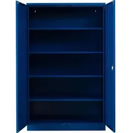 Gürkan Stahlschrank Metall 120,0 x 42,0 x 195,0 cm blau 4 Fachböden abschließbar