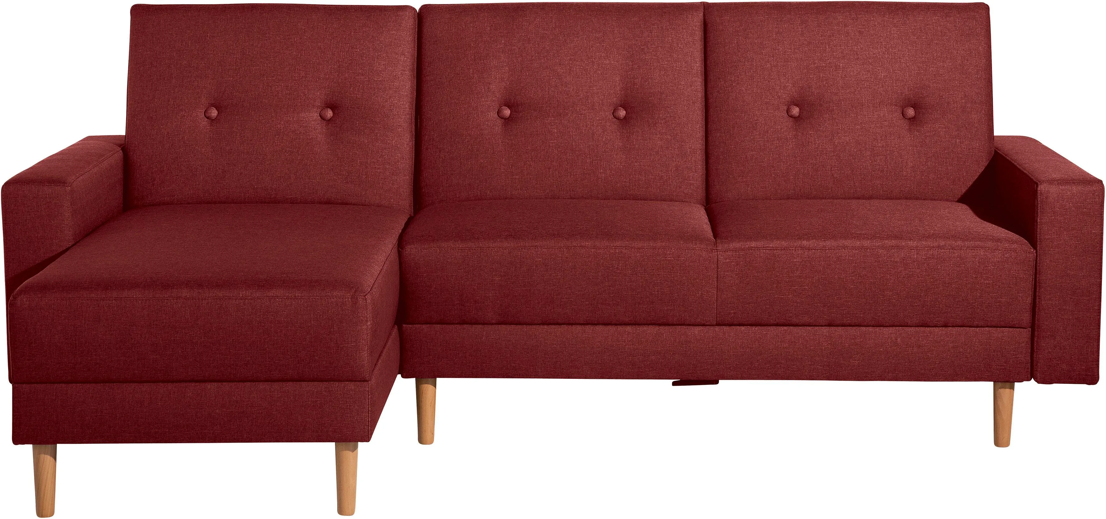 Max Winzer® Ecksofa »Just Chill«, Schlafsofa mit Recamiere, Rückenverstellung, inklusive Stauraumhocker Max Winzer® rot