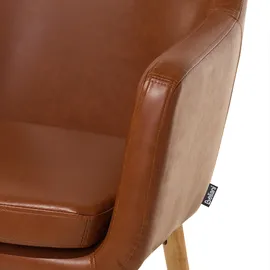Beliani Esszimmerstuhl Kunstleder goldbraun