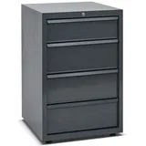 HEMMDAL Schubladenschrank aus Stahlblech | HxBxT 85 x 56 x 59 cm | Metall Schrank mit 4 Schubladen | Werkstattschrank | Büroschrank | industrielles Design | abschließbar & vormontiert | anthrazit