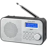 Majestic RT-194 DAB - Tragbares DAB/DAB+/FM LCD-Display, wiederaufladbarer Akku, Kopfhörerausgang, Zwei Alarme und DREI Klingeltöne, schwarz