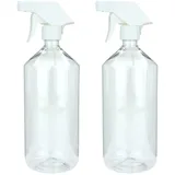mikken Sprühflaschen 1000 ml 2er Set Kunststoff PET für Reinigungsmittel/Pflanzen
