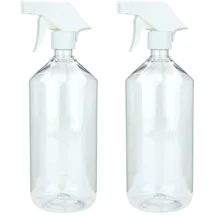 mikken Sprühflaschen 1000 ml 2er Set Kunststoff PET für Reinigungsmittel/Pflanzen