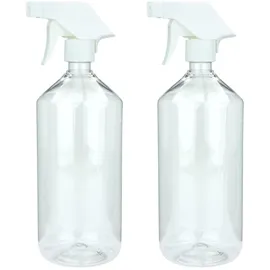 mikken Sprühflaschen 1000 ml 2er Set Kunststoff PET für Reinigungsmittel/Pflanzen