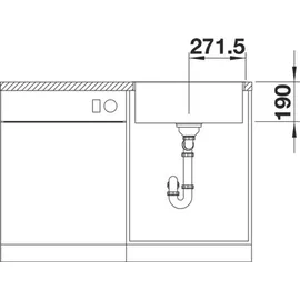 Blanco Subline 500-IF SteelFrame weiß + Handbetätigung + InFino