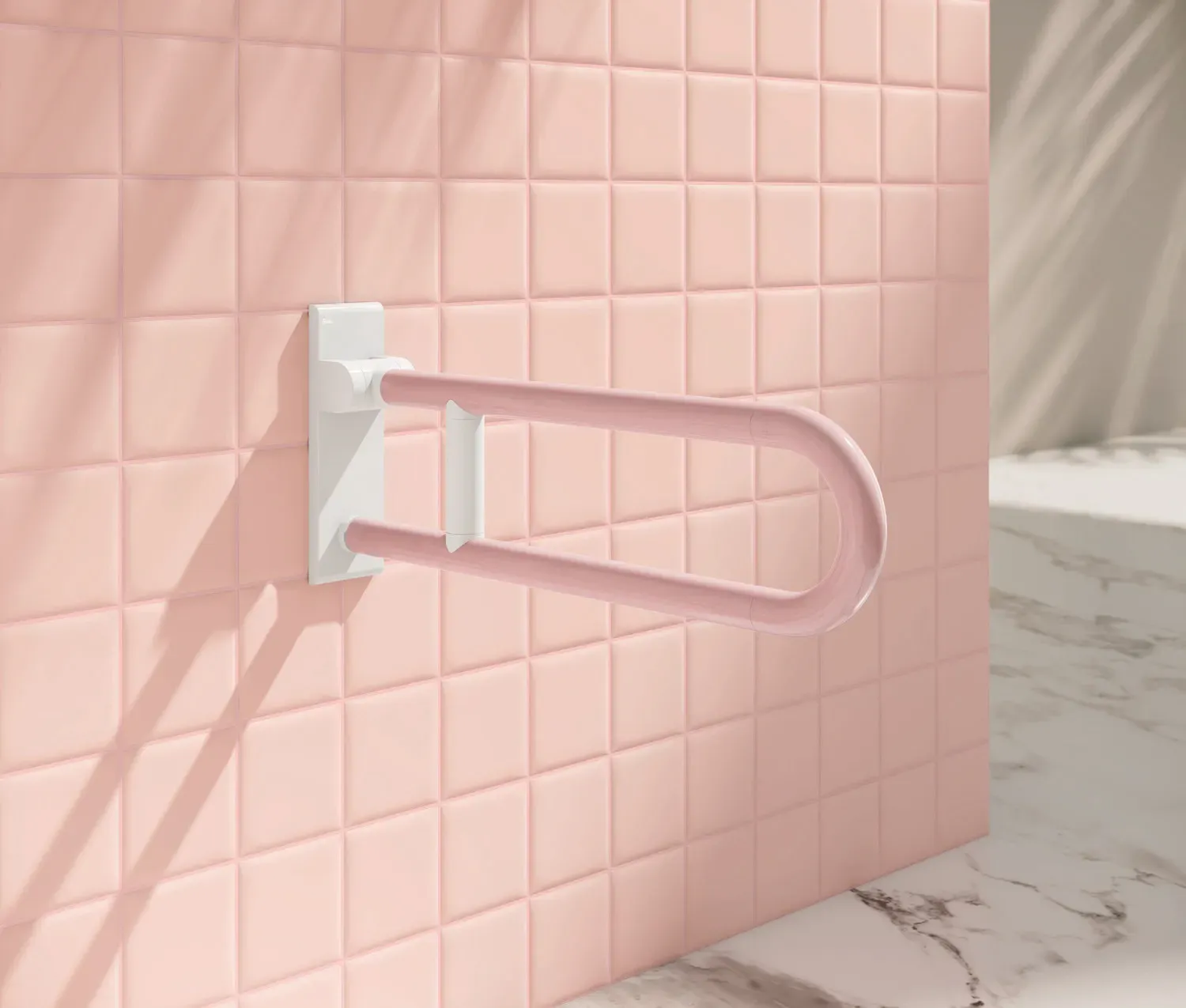HEWI BarbieTM x HEWI Stützklappgriff Set, mobil - rosa
