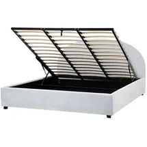 Beliani Polsterbett, Hellblau, Textil, 180x200 cm Schlafzimmer, Betten, Polsterbetten