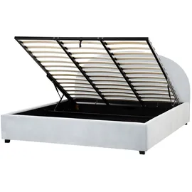 Beliani Polsterbett, Hellblau, Textil, 180x200 cm Schlafzimmer, Betten, Polsterbetten