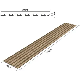 [neu.holz] 3D-Wandpaneel Borger hellbraun 10 St. 195 x 30 cm