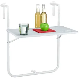 Relaxdays Balkon Hängetisch 59,5 x 35,5 cm Weiß