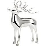 Gro�e Stehende Silber Deko Rentier Figur & Geweih - Weihnachten Wildfigur 19 cm