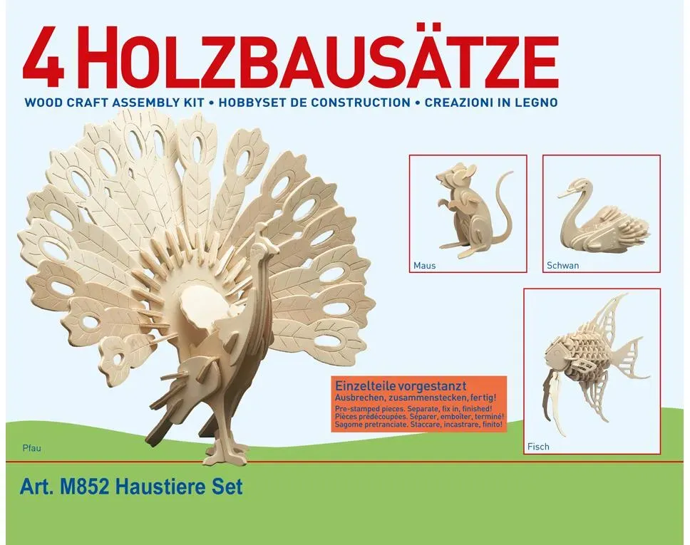 Holzbausatz 4 x Haustiere