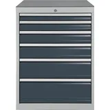 Bedrunka & Hirth Schubladenschrank H1019xB705xT736mm lichtgrau/anthrazitgrau 6 Schubl.