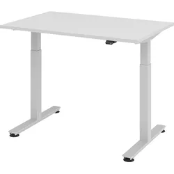 bümö elektrisch höhenverstellbarer Schreibtisch grau 120x80 cm - Schreibtisch höhenverstellbar elektrisch, elektrischer Schreibtisch & Gaming Tisch,