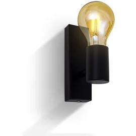 B.K.Licht Wandleuchte Innen schwenkbar (E27) 16,5x5x11 cm Schwarz