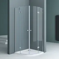 doporro Viertelkreisdusche Duschkabine 90x90x190cm Duschabtrennung ESG-Sicherheitsglas Klarglas inkl. Easy-clean-beschichtung - Transparent
